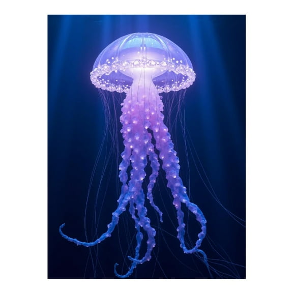 Diamond Art Kit for Adults, Translucent Glowing Jellyfish Underwater Diamond Painting for Adults Beginners, 5D DIY Diamond Art Painting Kits, Colorful Diamond Painting Craft for Home Decor 12x16