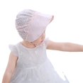 thumbnail image 4 of Sombrero para el sol rosa para niña, estilo princesa transpirable de ala ancha con flores de clavel, 4 of 5