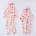 thumbnail image 1 of Ensemble Parent-Enfant Uni, Pyjama Familial à Manches Longues, Chandail à Capuchon à Col Rond avec Fermeture Éclair, 1 of 6