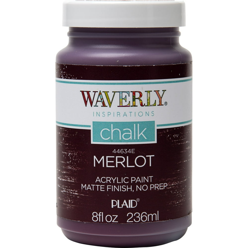 Waverly Inspirations 44634E Chalk Paint, Ultra Matte, Merlot, 8 fl oz