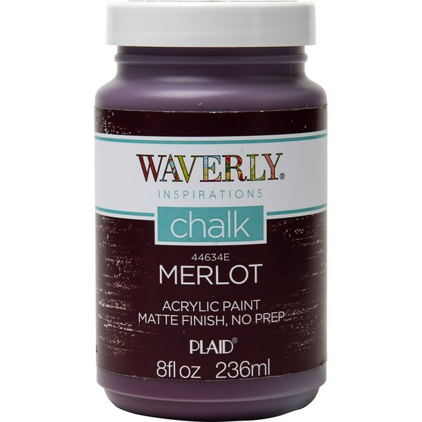 Waverly Inspirations 44634E Chalk Paint, Ultra Matte, Merlot, 8 fl oz