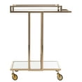 thumbnail image 2 of SAFAVIEH Capri 2 Tier Modern Glam Rectangle Bar Cart with Casters, Gold, 2 of 9