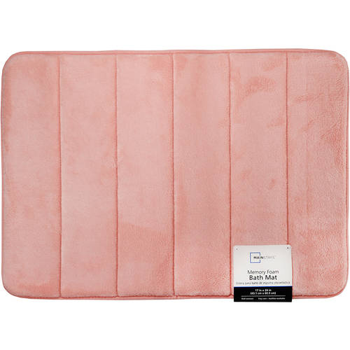 Mainstays Memory Foam Bath Mat, 17" X 24", Pear Blush