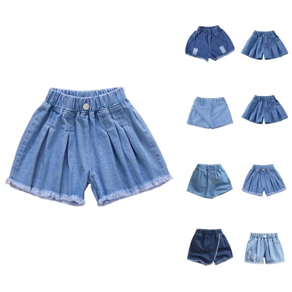 Girls Denim Shorts With Waist For Comfort And Everyday Play Lightweight Summer Bottoms For Tween Girls