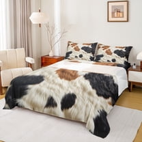 Homewish Cow Print Twin Sheet Sets 3pcs for Kids Children Teens,Farmhouse Animal Twin Fitted Sheet Microfiber,Rustic Retro Vintage Breathable Flat Sheet,Super Cozy Room Decor