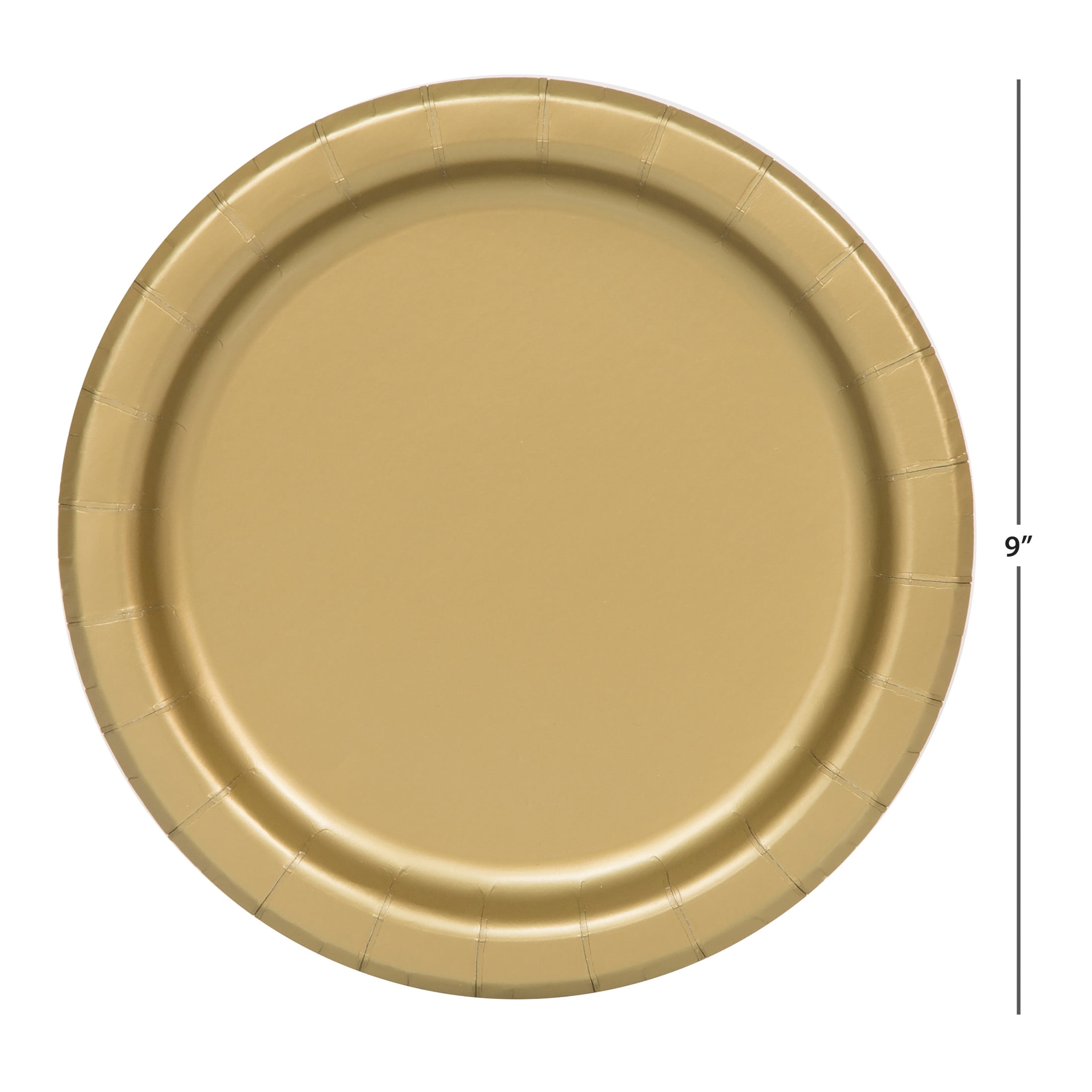 (4 pack) Disposable Paper Plates, 9", Gold, 55 Count, by Way To Celebrate