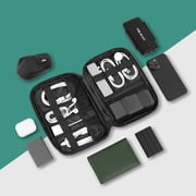 PAVILIA Travel Cord Organizer, Electronic Organizer Travel Case, Tech Organizer Travel Case, Cable Organizer Travel Storage, Small Charger Cord Bag Pouch, Travel Accessories Tech Gifts for Men, Black