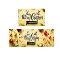 thumbnail image 1 of Non Kitchen Mat Runner Rug Set - 2 Piece Merry Christmas Snowman Doormats with Rubber Backing for Indoor Floors, 1 of 7