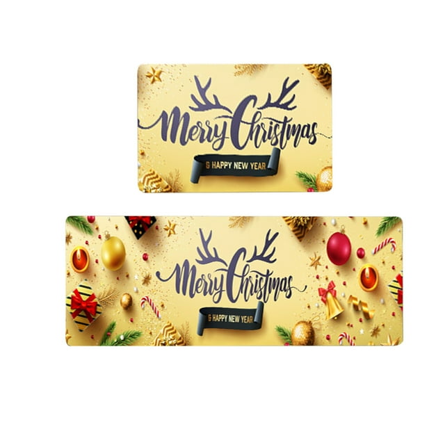 asddcavvf 2 Piece Non Kitchen Mat Runner Rug Set Doormat Merry Christmas Snowman Door Mats Rubber Backing Carpet Indoor Floor Mat A Fuzzy Blanket Throw Blanket Set Area Rugs under 50