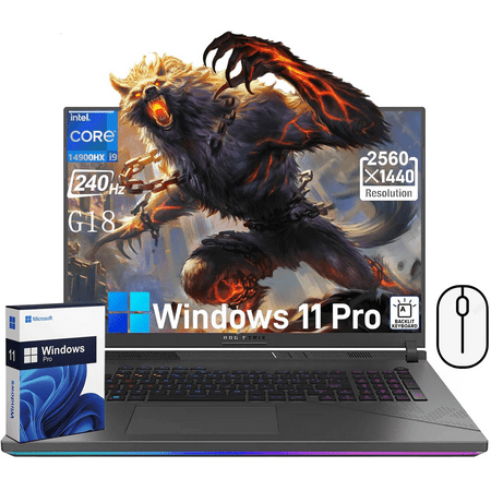 ASUS ROG Strix G18 -18" 2.5K Gaming Laptop, Intel i9-14900HX, NVIDIA GeForce RTX 4060, 32GB DDR5, 1TB SSD, RGB Backlit Keyboard, Wi-Fi 6E, Windows 11 Pro