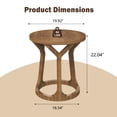 thumbnail image 5 of Kinbor 2Pcs Accent Farmhouse Round End Table Side Tables Nightstand Natural Top and Legs, Brown, 5 of 7