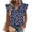 Navy #166, variant on WULMLEO Women's Casual Brush Stroke Printed Top V-Neck Button Down Lightweight Summer Blouse White M