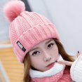 thumbnail image 5 of Boule à Cheveux d'Hiver Chaude pour Dames Plus Bonnet en Velours + Écharpe, 5 of 5