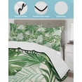thumbnail image 4 of Quilts Twin Size Bedding Set, Tropical Palm Leaves Lightweight Quilted Comforter, Green Monstera Leaf Plants Summer Beige Soft Bedspread Coverlet with Pillow Covers for All Season, 68" x 86", 4 of 7