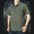 thumbnail image 4 of Summer Quick Dry Short Sleeve Army Fan Tactical Shirt Mens Thin Breathable Lapel Cargo Shirts Tops Outdoor Hiking Military Shirt, 4 of 6