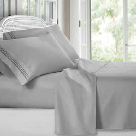 Clara Clark 1800 Series Deep Pocket 4pc Bed Sheet Set Queen Size Clara Clark 1800 Series Deep Pocket 4pc Bed Sheet Set Queen Size Silver Light Gray