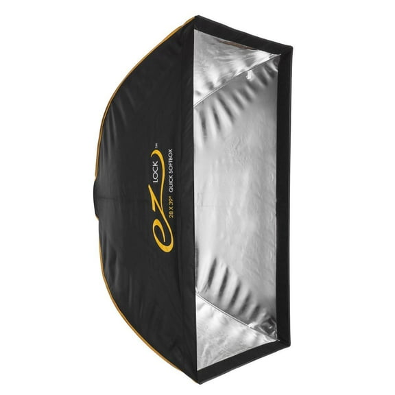 Glow EZ Lock 28x39" Quick Strip Rectangular Bowens Mount Softbox Lighting Kit w/External and Internal Diffusers, Deflector Disk and Eggcrate Grid