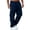 Navy Blue, variant on Cargo Pants for Men, Loose Straight Leg Drawstring Waist Casual Pants, Multi Pocket Functional Wrinkle Resistant Trendy Everyday Urban Streetwear Trousers