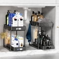 thumbnail image 2 of Under Sink Organizers and Storage, Pull Out Kitchen Bathroom Cabinet Organizer, Under Sink Storage for Bathroom Kitchen, Under Counter Storage Organizer with Hooks, 2 of 9