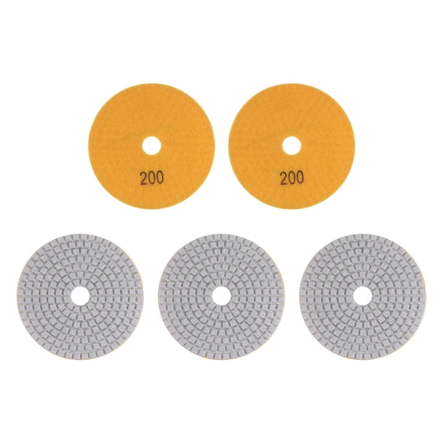 Unique Bargains 5 Paquets de Grits de 4 Pieds 200 Tampons de Polissage Diamant Humide/sec pour Pierre Béton Marbre Quartz