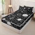 thumbnail image 2 of Manfei Cartoon Rocket Planets Zipper Queen Comforter Set with Fitted Sheet and 2 Pillowcases,Space Galaxy Zipper Bedding Set,Black White,Black Reversible,4pcs, 2 of 8