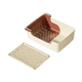 thumbnail image 3 of Rincón de entrenamiento para el baño de mascotas con separador de arena Bandeja para el baño de perros con borde Bandeja para el baño para Beige con tapete, 3 of 8