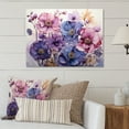 thumbnail image 2 of Designart "violet Mystical Blooms IV" Abstract Botanicals Metal Wall Decor, 2 of 5