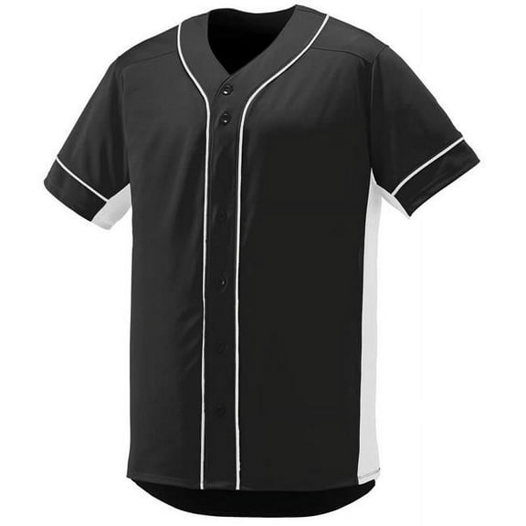 1661A-Black- White-L Youth Slugger Jersey, Black-White - Large
