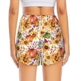 thumbnail image 2 of Lsque Sunflowers Pumpkins And Autumn Leaves Printed Women's Running Shorts with Liner Pockets,Elastic Quick Dry Workout Athletic Gym Yoga Shorts,Womens High Waist Shorts-X-Large, 2 of 9
