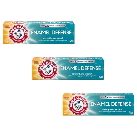 ARM & HAMMER Bright & Strong Truly Radiant Toothpaste, Crisp Mint, 4.3 oz (Pack of 3)