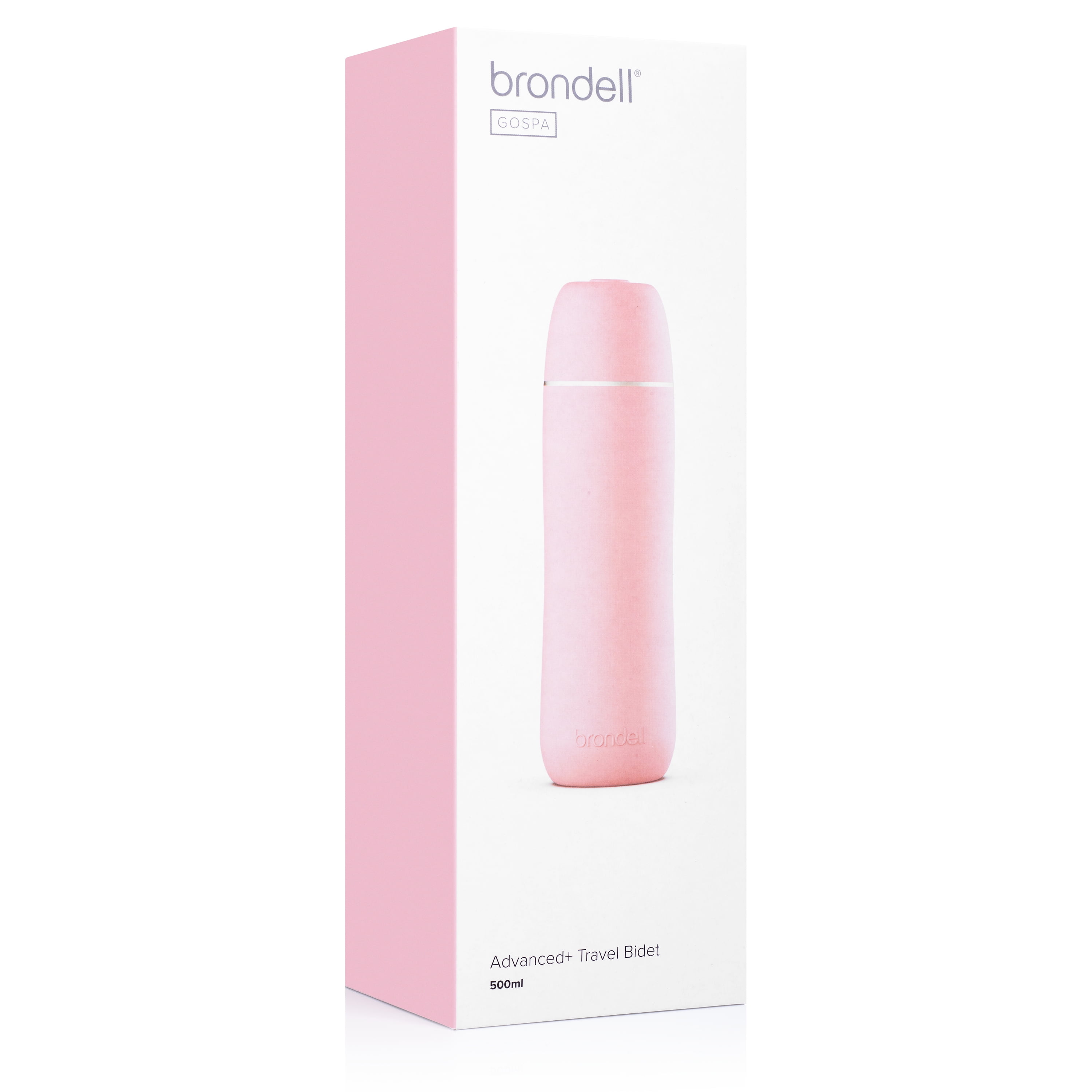 GoSpa Advanced + Travel Bidet (500ml), Pink w/ Retractable Nozzle and Drawstring Carrying Bag