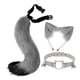 thumbnail image 3 of 3x orejas y cola de zorro de peluche juntas Cosplay Chat Orejas y cola Orejas juntas para gris, 3 of 8