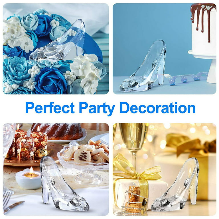 PRSIVT Glass Slipper Decoration Grey Glow-Cool Crystal High Heel  Figurine Girl Birthday Decorations, Party Supplies (Transparent) : Home &  Kitchen
