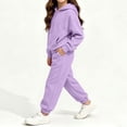 thumbnail image 7 of BRGZLK Boys Girls Hoodie Sweatsuit Set Trendy Solid Color Long Sleeve Half Zip Pullover Sweatshirt and Sweatpants Comfort Warm Tracksuit Fall Winter Clothes for Daily Wear 2026 Purple 9-10 Years, 7 of 7