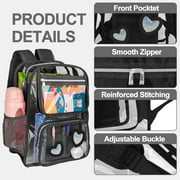 DAKIMOE Clear Backpack Heavy Duty Stadium Approved School Cute Transparent Backpacks Clear Bag Travel