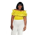 thumbnail image 2 of Zmena Inc Frills And Thrills Yellow Bodysuit Large, 2 of 5