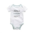 thumbnail image 3 of Baby Boy Onesies Bodysuits 3Pc Girls Short Sleeve Fish Print Daily Wear Soft And Comfy Infant Boy Clothes One Piece Romper Grey 6-9 Months, 3 of 3