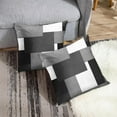 thumbnail image 3 of Set of 2 Throw Pillow Covers Modern Abstract Painting Blue White and Gray Decorative Sofa Pillow Cases Home Decor Standard Square 24x24 Inches Pillowcases, 3 of 5