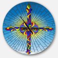 thumbnail image 1 of DesignArt Bright holy cross in blue sky Large Wall Clock, 1 of 2