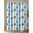 thumbnail image 4 of Shower Curtain Palm Trees Bathroom Curtains with Hooks, Waterproof Fabric Tropical Plant Coconut Blue Stripes Bath Shower Curtains Set for Bathroom Bathtubs Decor 36x72 Inch, 4 of 8