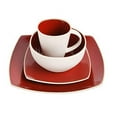 thumbnail image 6 of Gibson Soho Lounge White Square 16-Piece Dinnerware Set - Red, 6 of 10