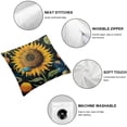 thumbnail image 4 of SHANXI Flower Throw Pillow Covers Planet Designs Earth Moon Star Sunflower Pretty Leaves Plant Yellow Green 20x20in, 4 of 5