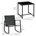 thumbnail image 2 of Red 3-Piece Outdoor Rocking Bistro Set with Wicker Chairs & Glass Table - Patio Conversation Seating for Porch & Garden Relaxation, 2 of 7