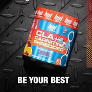 BPI Sports CLA + Carnitine Shredded for Lean Muscle & Fat Loss, Fruit Punch, 14.1 oz, 50 Servings