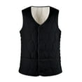 thumbnail image 4 of AOMPMSDX Women's Outerwear Vests Women's Autumn And Winter Sleeveless Thickened Warm Button Vest Cotton Jacket Women's Short Lamb Plush Thickened Vest XL Black, 4 of 4