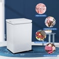 thumbnail image 5 of KNDKO 2.8cu.ft Compact Chest Freezer, Mini Freezer with Adjustable Temperature, 2 Removable Baskets, Top Open Door, Energy Saving, White, 5 of 7