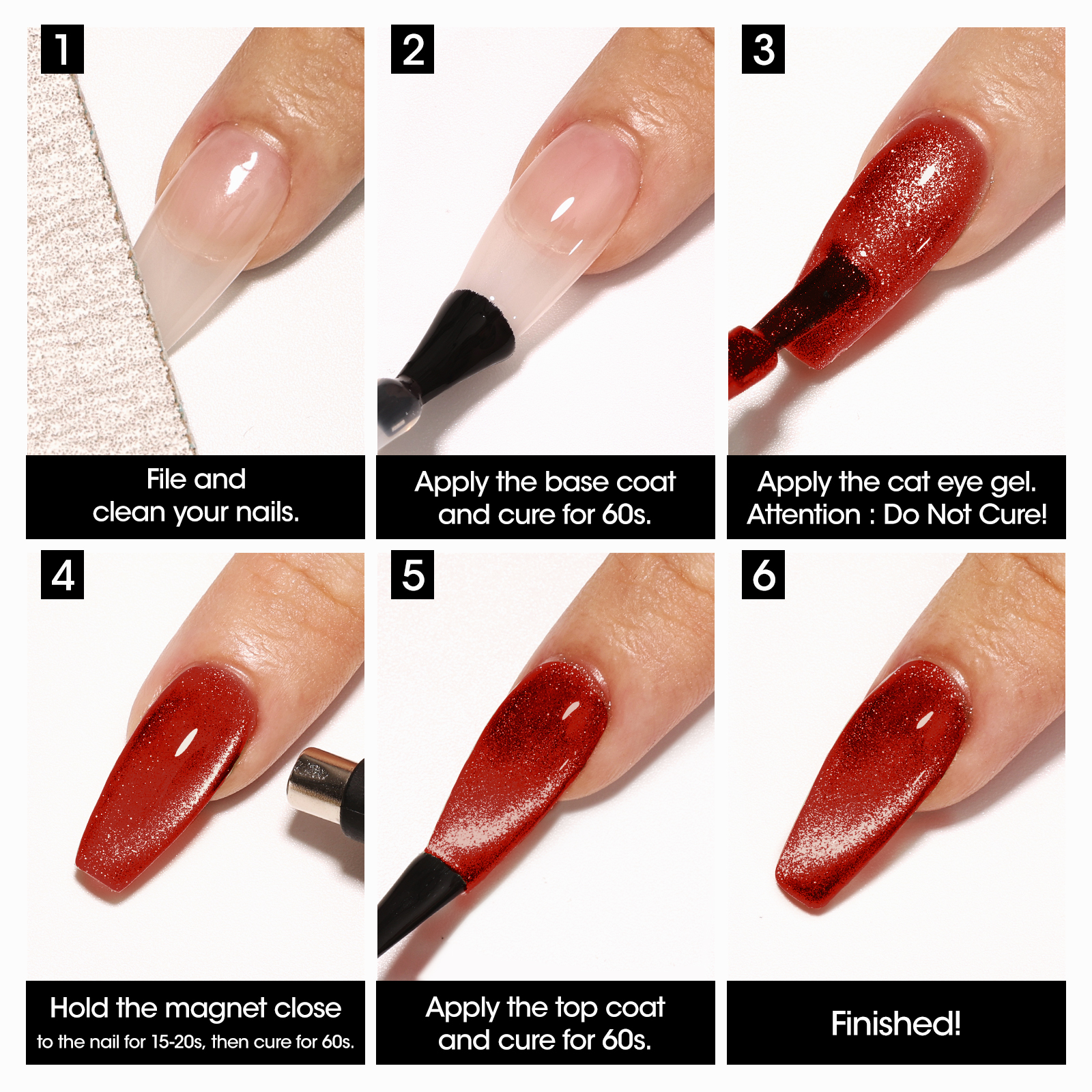 Gellen Cat Eye Gel Nail Polish Kit, 6 Colors with Magnet photo 6