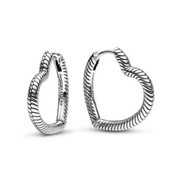 PANDORA Elevated Heart Stud Earrings - 298427C01 - Walmart.com