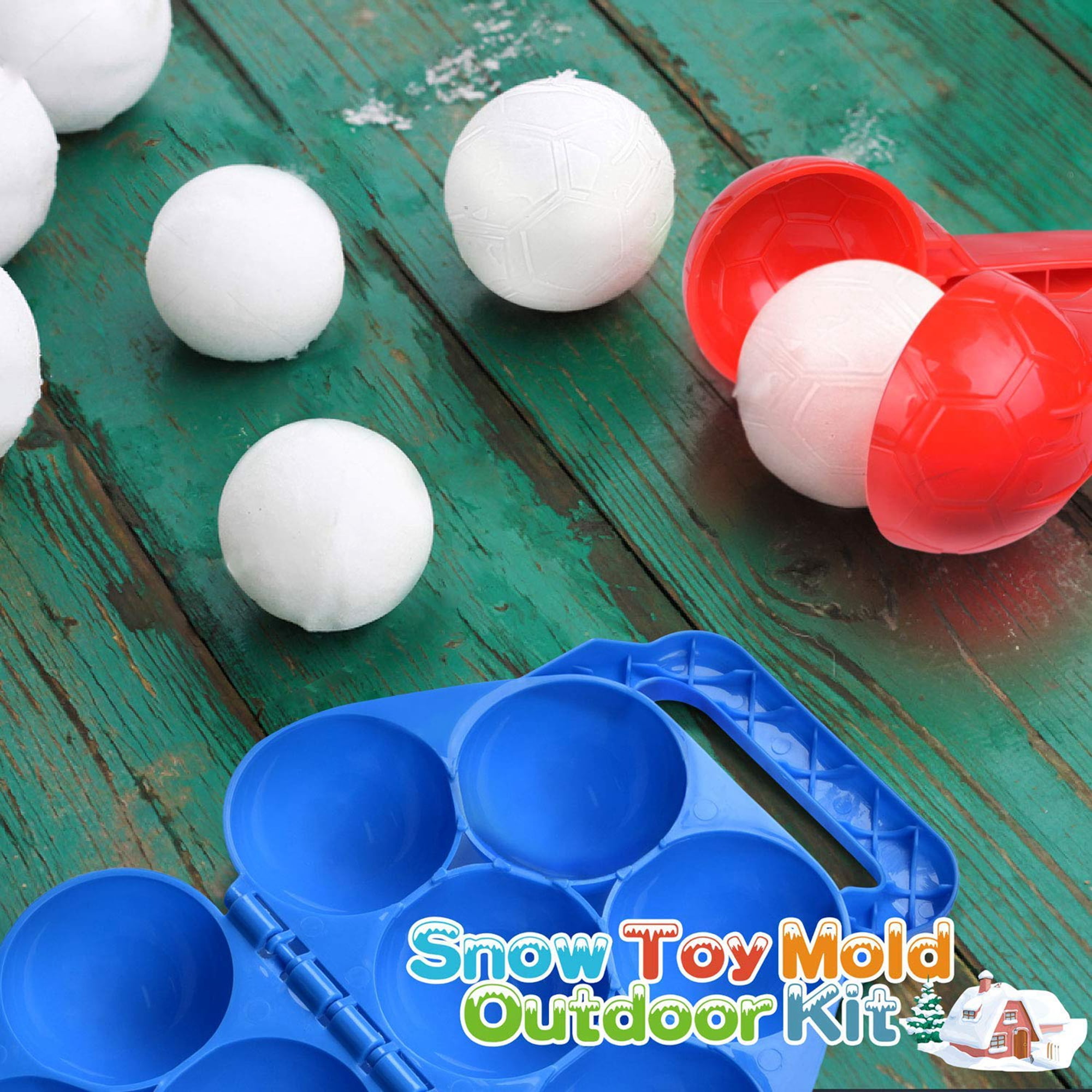 SupMLC Snowball Maker 4 Pack Snow Toys for Kids/ Snow Ball Fights Kids Winter Outdoor Toys Snow Ball Clip Snow Games for Kids