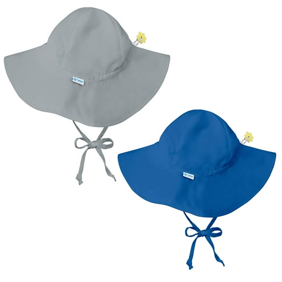 i play Baby and Toddler Brim Sun Protection Hat- Gray and Royal Blue - 2 Pack